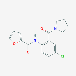 molecular formula C16H15ClN2O3 B289299 N-[4-chloro-2-(1-pyrrolidinylcarbonyl)phenyl]-2-furamide 