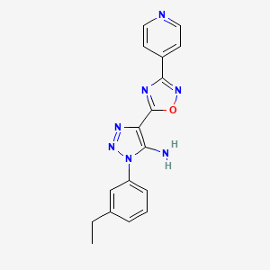 molecular formula C17H15N7O B2892994 3-(3-Ethylphenyl)-5-(3-pyridin-4-yl-1,2,4-oxadiazol-5-yl)triazol-4-amine CAS No. 892768-26-2