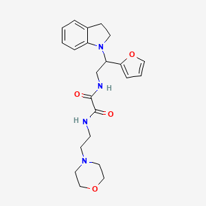 molecular formula C22H28N4O4 B2893009 N1-(2-(furan-2-yl)-2-(indolin-1-yl)ethyl)-N2-(2-morpholinoethyl)oxalamide CAS No. 903285-95-0