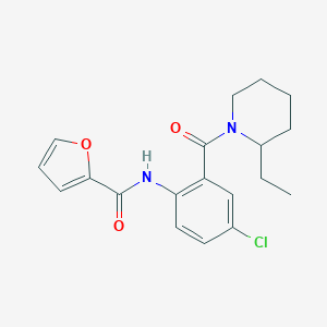 molecular formula C19H21ClN2O3 B289301 N-[4-chloro-2-(2-ethylpiperidine-1-carbonyl)phenyl]furan-2-carboxamide 
