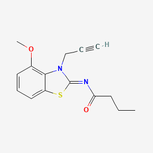molecular formula C15H16N2O2S B2893013 N-(4-甲氧基-3-丙-2-炔基-1,3-苯并噻唑-2-亚甲基)丁酰胺 CAS No. 868674-66-2