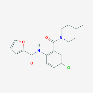 molecular formula C18H19ClN2O3 B289303 N-{4-chloro-2-[(4-methyl-1-piperidinyl)carbonyl]phenyl}-2-furamide 