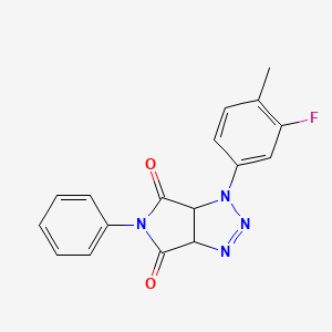 molecular formula C17H13FN4O2 B2893035 1-(3-fluoro-4-methylphenyl)-5-phenyl-3a,6a-dihydropyrrolo[3,4-d][1,2,3]triazole-4,6(1H,5H)-dione CAS No. 1184986-34-2