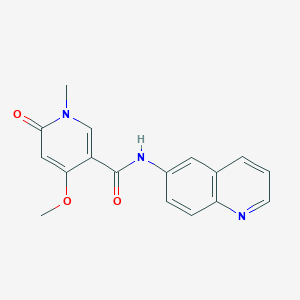 molecular formula C17H15N3O3 B2893048 4-methoxy-1-methyl-6-oxo-N-(quinolin-6-yl)-1,6-dihydropyridine-3-carboxamide CAS No. 2034618-53-4