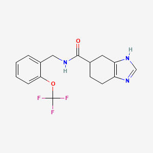 molecular formula C16H16F3N3O2 B2893055 N-(2-(trifluoromethoxy)benzyl)-4,5,6,7-tetrahydro-1H-benzo[d]imidazole-5-carboxamide CAS No. 2034503-92-7