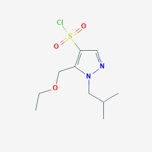 molecular formula C10H17ClN2O3S B2893056 5-(ethoxymethyl)-1-isobutyl-1H-pyrazole-4-sulfonyl chloride CAS No. 1856044-05-7