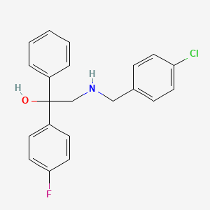 molecular formula C21H19ClFNO B2893059 2-[(4-氯苄基)氨基]-1-(4-氟苯基)-1-苯基-1-乙醇 CAS No. 338771-47-4