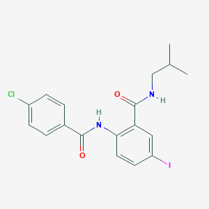 molecular formula C18H18ClIN2O2 B289306 2-[(4-chlorobenzoyl)amino]-5-iodo-N-isobutylbenzamide 