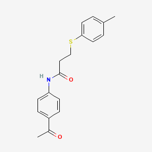 molecular formula C18H19NO2S B2893061 N-(4-acetylphenyl)-3-(p-tolylthio)propanamide CAS No. 895466-66-7