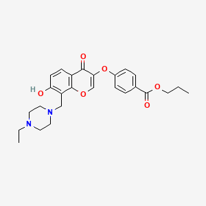 molecular formula C26H30N2O6 B2893063 Propyl 4-[8-[(4-ethylpiperazin-1-yl)methyl]-7-hydroxy-4-oxochromen-3-yl]oxybenzoate CAS No. 845628-27-5