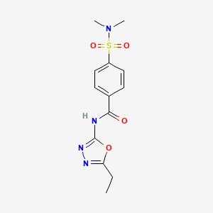 molecular formula C13H16N4O4S B2893067 4-(N,N-二甲基磺酰胺基)-N-(5-乙基-1,3,4-恶二唑-2-基)苯甲酰胺 CAS No. 685837-32-5