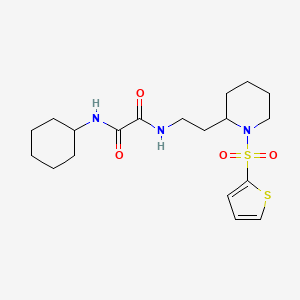 N1-cyclohexyl-N2-(2-(1-(thiophen-2-ylsulfonyl)piperidin-2-yl)ethyl)oxalamide