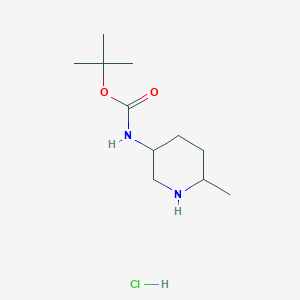 molecular formula C11H23ClN2O2 B2893069 tert-Butyl (6-methylpiperidin-3-yl)carbamate hydrochloride CAS No. 1807542-94-4