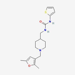 molecular formula C18H25N3O2S B2893070 1-((1-((2,5-Dimethylfuran-3-yl)methyl)piperidin-4-yl)methyl)-3-(thiophen-2-yl)urea CAS No. 1235022-15-7