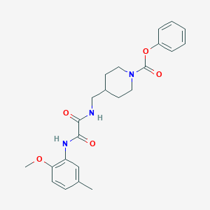 molecular formula C23H27N3O5 B2893072 Phenyl 4-((2-((2-methoxy-5-methylphenyl)amino)-2-oxoacetamido)methyl)piperidine-1-carboxylate CAS No. 1235656-46-8