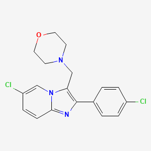 molecular formula C18H17Cl2N3O B2893073 6-Chloro-2-(4-chlorophenyl)-3-(morpholinomethyl)imidazo[1,2-a]pyridine CAS No. 338417-02-0