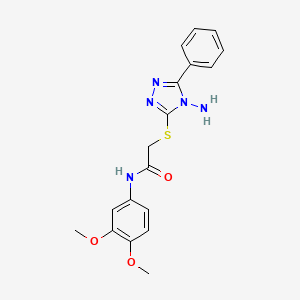 molecular formula C18H19N5O3S B2893074 2-[(4-氨基-5-苯基-1,2,4-三唑-3-基)硫代]-N-(3,4-二甲氧基苯基)乙酰胺 CAS No. 577981-26-1