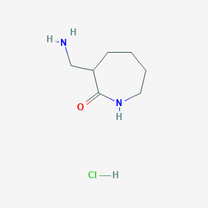 molecular formula C7H15ClN2O B2893083 3-(Aminomethyl)azepan-2-one;hydrochloride CAS No. 2137604-86-3