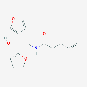 molecular formula C15H17NO4 B2893095 N-(2-(furan-2-yl)-2-(furan-3-yl)-2-hydroxyethyl)pent-4-enamide CAS No. 2180010-80-2