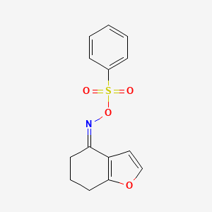 molecular formula C14H13NO4S B2893098 [(Z)-6,7-dihydro-5H-1-benzofuran-4-ylideneamino] benzenesulfonate CAS No. 478048-05-4
