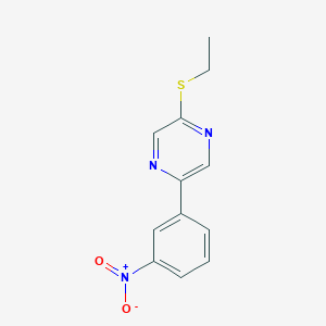 molecular formula C12H11N3O2S B2893099 2-Ethylsulfanyl-5-(3-nitrophenyl)pyrazine CAS No. 2380182-45-4