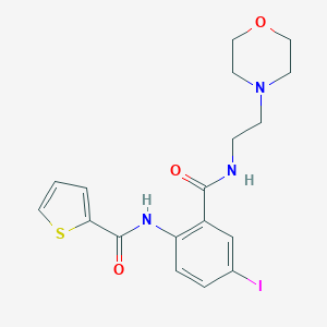 molecular formula C18H20IN3O3S B289310 N-(4-iodo-2-{[(2-morpholin-4-ylethyl)amino]carbonyl}phenyl)thiophene-2-carboxamide 