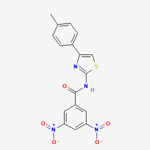 molecular formula C17H12N4O5S B2893105 N-[4-(4-methylphenyl)-1,3-thiazol-2-yl]-3,5-dinitrobenzamide CAS No. 391220-49-8