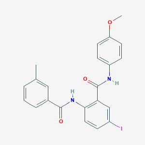 molecular formula C22H19IN2O3 B289311 5-iodo-N-(4-methoxyphenyl)-2-[(3-methylbenzoyl)amino]benzamide 