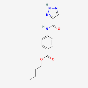 molecular formula C14H16N4O3 B2893115 4-(1H-1,2,3-三唑-5-甲酰胺)苯甲酸丁酯 CAS No. 1462850-10-7