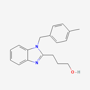 molecular formula C18H20N2O B2893116 3-[1-(4-甲基苄基)-1H-苯并咪唑-2-基]-丙-1-醇 CAS No. 380352-47-6