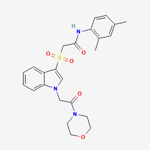 molecular formula C24H27N3O5S B2893117 N-(2,4-dimethylphenyl)-2-((1-(2-morpholino-2-oxoethyl)-1H-indol-3-yl)sulfonyl)acetamide CAS No. 878059-00-8