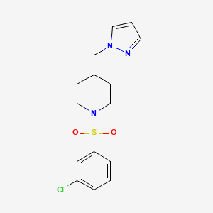 4-((1H-pyrazol-1-yl)methyl)-1-((3-chlorophenyl)sulfonyl)piperidine