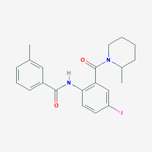 molecular formula C21H23IN2O2 B289312 N-{4-iodo-2-[(2-methylpiperidin-1-yl)carbonyl]phenyl}-3-methylbenzamide 