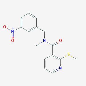 molecular formula C15H15N3O3S B2893129 N-methyl-2-methylsulfanyl-N-[(3-nitrophenyl)methyl]pyridine-3-carboxamide CAS No. 1209822-59-2