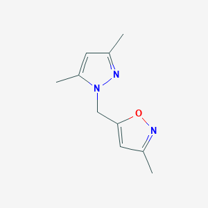 molecular formula C10H13N3O B2893132 5-[(3,5-Dimethylpyrazol-1-yl)methyl]-3-methyl-1,2-oxazole CAS No. 1344359-70-1