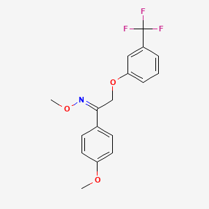 molecular formula C17H16F3NO3 B2893136 (E)-methoxy[1-(4-methoxyphenyl)-2-[3-(trifluoromethyl)phenoxy]ethylidene]amine CAS No. 338400-76-3
