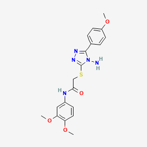 molecular formula C19H21N5O4S B2893139 2-{[4-氨基-5-(4-甲氧基苯基)-4H-1,2,4-三唑-3-基]硫代}-N-(3,4-二甲氧基苯基)乙酰胺 CAS No. 880804-07-9