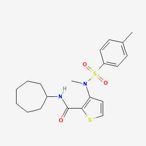 molecular formula C20H26N2O3S2 B2893141 N-cycloheptyl-3-(N,4-dimethylphenylsulfonamido)thiophene-2-carboxamide CAS No. 1226440-98-7