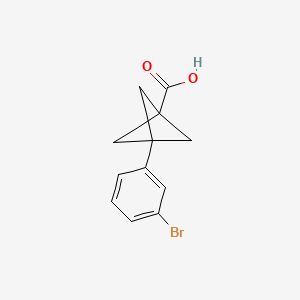 molecular formula C12H11BrO2 B2893142 3-(3-溴苯基)双环[1.1.1]戊烷-1-羧酸 CAS No. 1980044-16-3