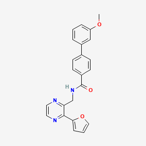 molecular formula C23H19N3O3 B2893145 N-((3-(呋喃-2-基)吡嗪-2-基)甲基)-3'-甲氧基-[1,1'-联苯]-4-甲酰胺 CAS No. 2034370-25-5