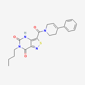 molecular formula C21H22N4O3S B2893153 6-butyl-3-(4-phenyl-1,2,3,6-tetrahydropyridine-1-carbonyl)isothiazolo[4,3-d]pyrimidine-5,7(4H,6H)-dione CAS No. 1251606-50-4