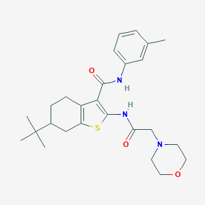 molecular formula C26H35N3O3S B289316 6-tert-butyl-N-(3-methylphenyl)-2-[(4-morpholinylacetyl)amino]-4,5,6,7-tetrahydro-1-benzothiophene-3-carboxamide 