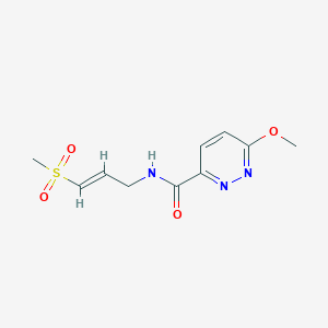 molecular formula C10H13N3O4S B2893164 N-[(2E)-3-methanesulfonylprop-2-en-1-yl]-6-methoxypyridazine-3-carboxamide CAS No. 2097941-19-8
