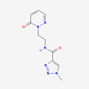 molecular formula C10H12N6O2 B2893179 1-methyl-N-(2-(6-oxopyridazin-1(6H)-yl)ethyl)-1H-1,2,3-triazole-4-carboxamide CAS No. 1219842-12-2