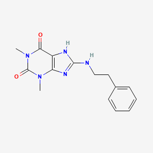 molecular formula C15H17N5O2 B2893190 1,3-二甲基-8-(苯乙氨基)-1H-嘌呤-2,6(3H,7H)-二酮 CAS No. 102212-40-8