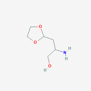 molecular formula C6H13NO3 B2893197 2-氨基-3-(1,3-二氧戊环-2-基)丙醇 CAS No. 1824547-97-8