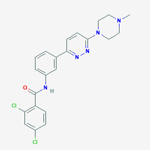 molecular formula C22H21Cl2N5O B2893204 2,4-dichloro-N-(3-(6-(4-methylpiperazin-1-yl)pyridazin-3-yl)phenyl)benzamide CAS No. 922561-24-8
