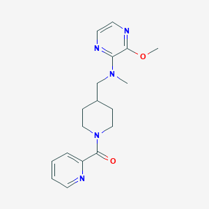 molecular formula C18H23N5O2 B2893205 [4-[[(3-Methoxypyrazin-2-yl)-methylamino]methyl]piperidin-1-yl]-pyridin-2-ylmethanone CAS No. 2380142-06-1