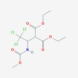 molecular formula C11H16Cl3NO6 B2893212 Diethyl 2-{2,2,2-trichloro-1-[(methoxycarbonyl)amino]ethyl}malonate CAS No. 202064-18-4