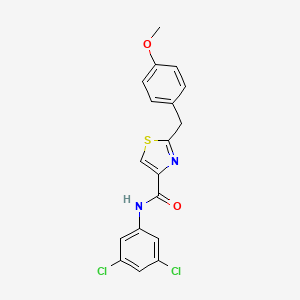 molecular formula C18H14Cl2N2O2S B2893215 N-(3,5-dichlorophenyl)-2-[(4-methoxyphenyl)methyl]-1,3-thiazole-4-carboxamide CAS No. 478030-32-9